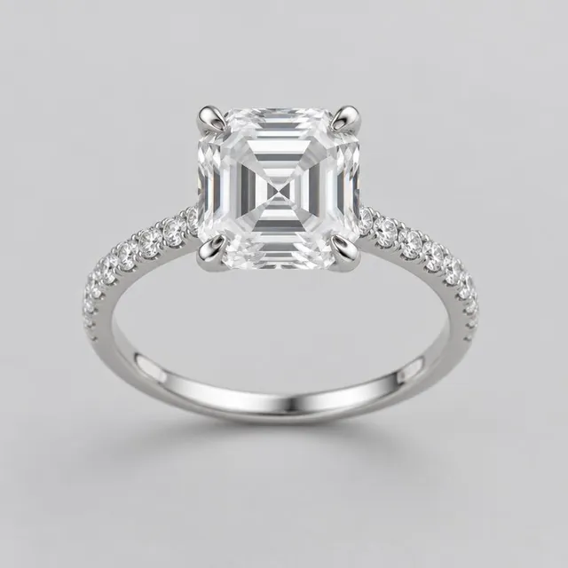 Asscher Pavé · White Gold