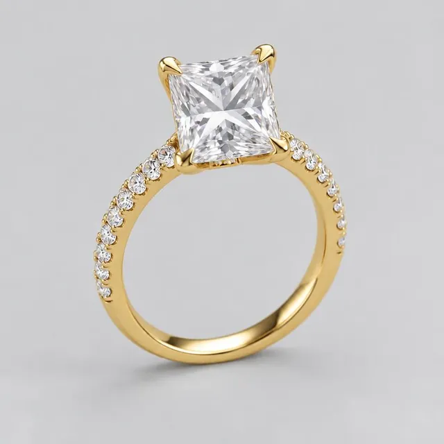 Princess Pavé · Yellow Gold
