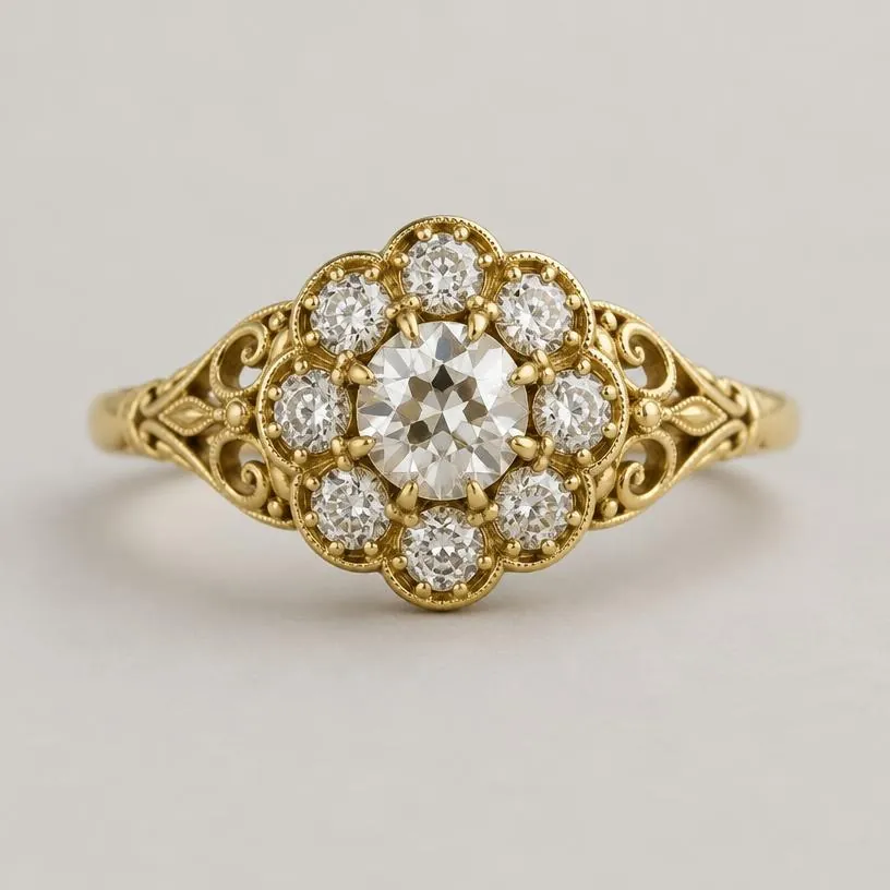 Example vintage cluster ring